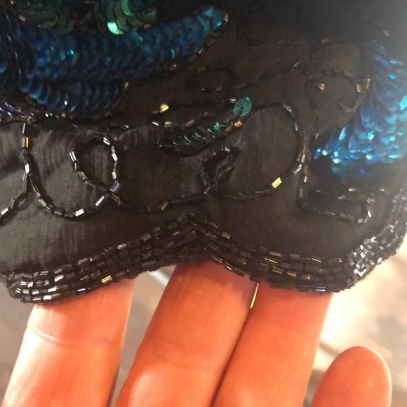 Laurence Kazar New York 100% silk beaded events blouse size large - Picture 9 of 16